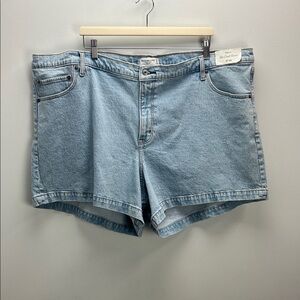 Abercrombie & Fitch Dad Short High Rise Light Wash Womens US 24 XXXL NEW